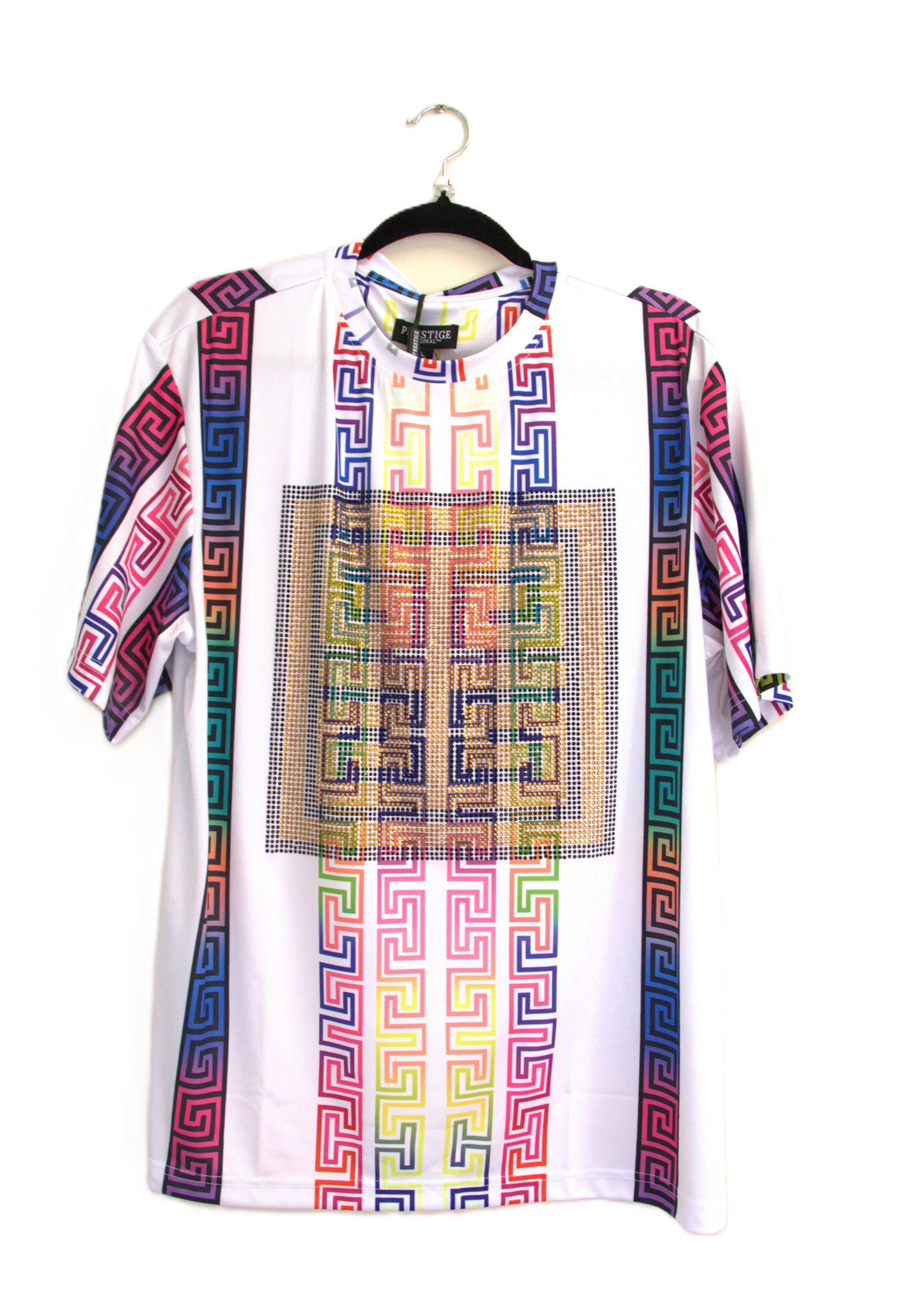 Prestige Multi-Color Rayon Blend Venetian Greek Short Sleeve Pullover