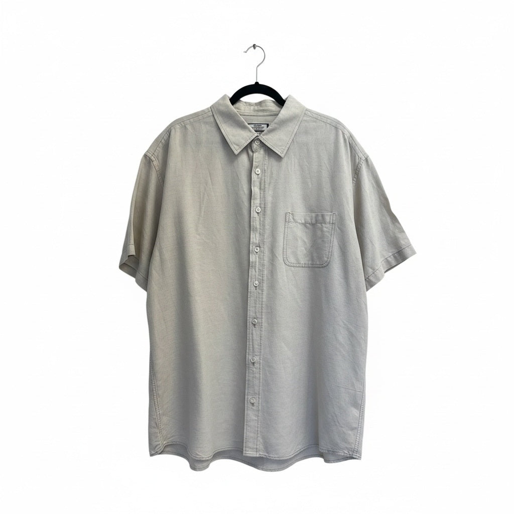 Size L Alter-Ego Tan Linen Solid Long Sleeve Shirt