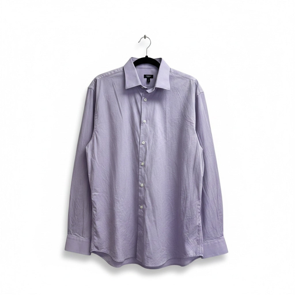 Size XL Express Lavender Cotton Solid Long Sleeve Shirt