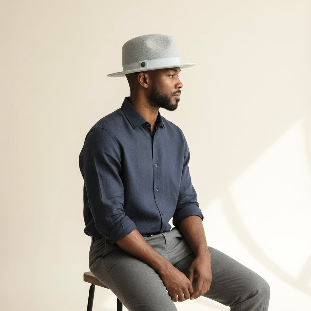 Vin-Hats Gray Felt Solid Size One Size Fits HATS