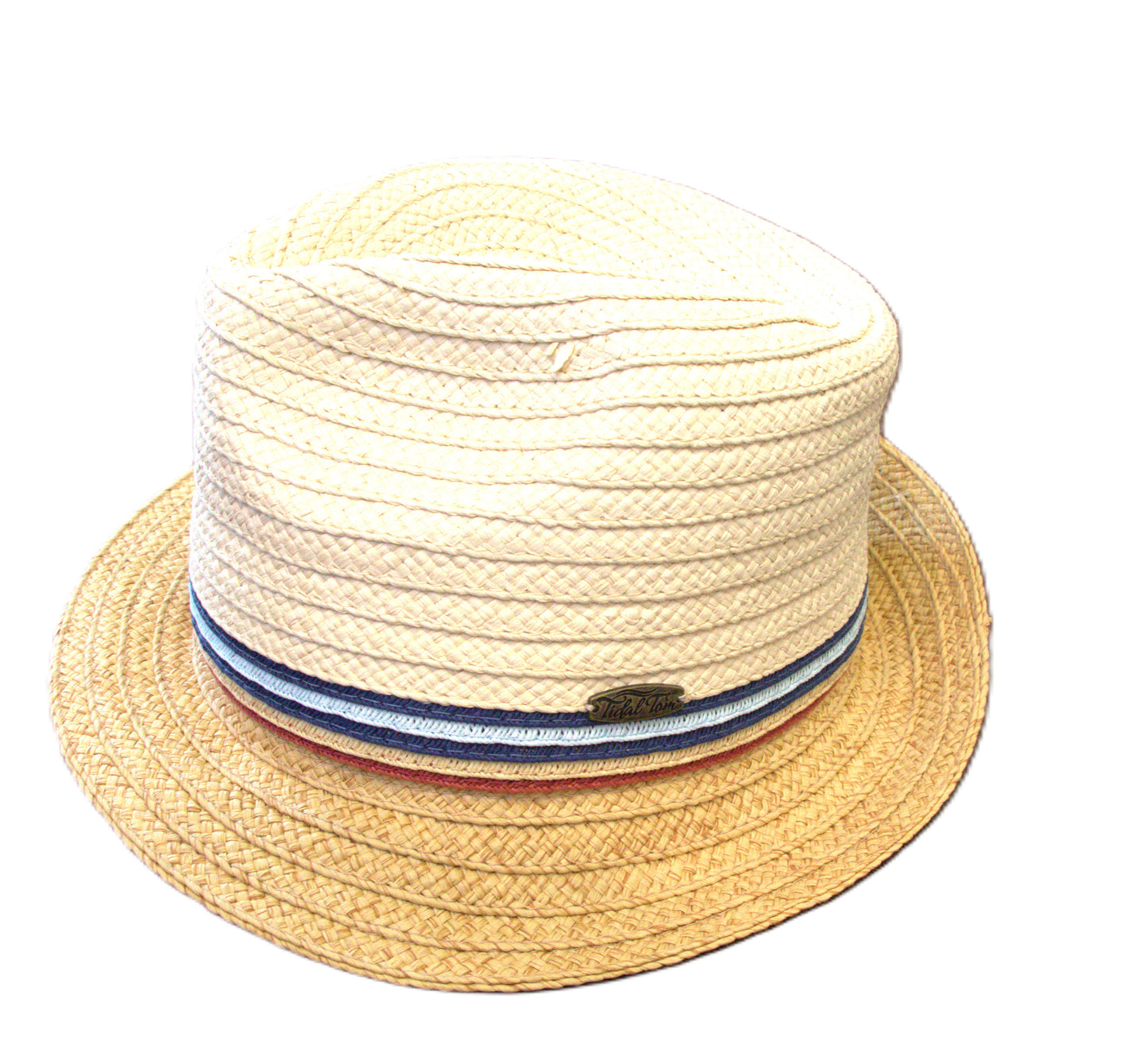 Tidal Tom Cream/Camel Straw Two Tone Size M/L Straw Hats