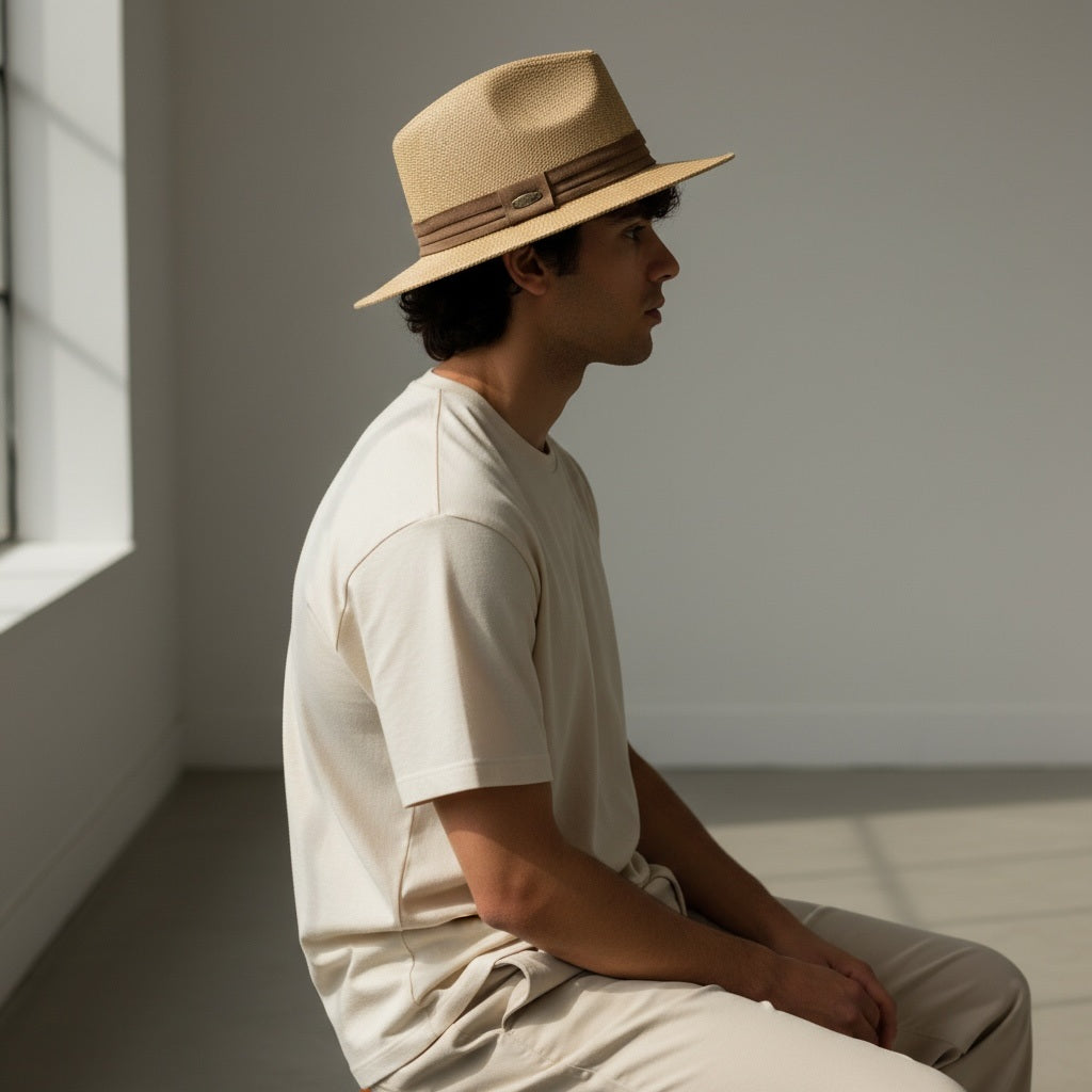 Tidal Tom Coco/Brown Straw Two Tone Size XL Straw Hats