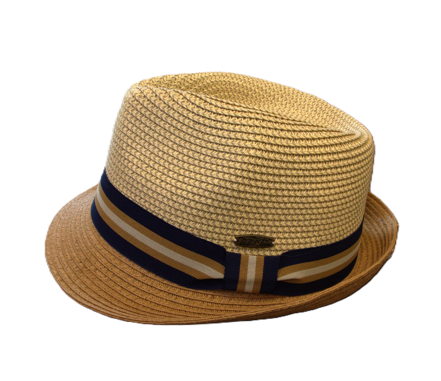 Tidal Tom Tan/Blue Straw Two Tone Size XL Straw Hats