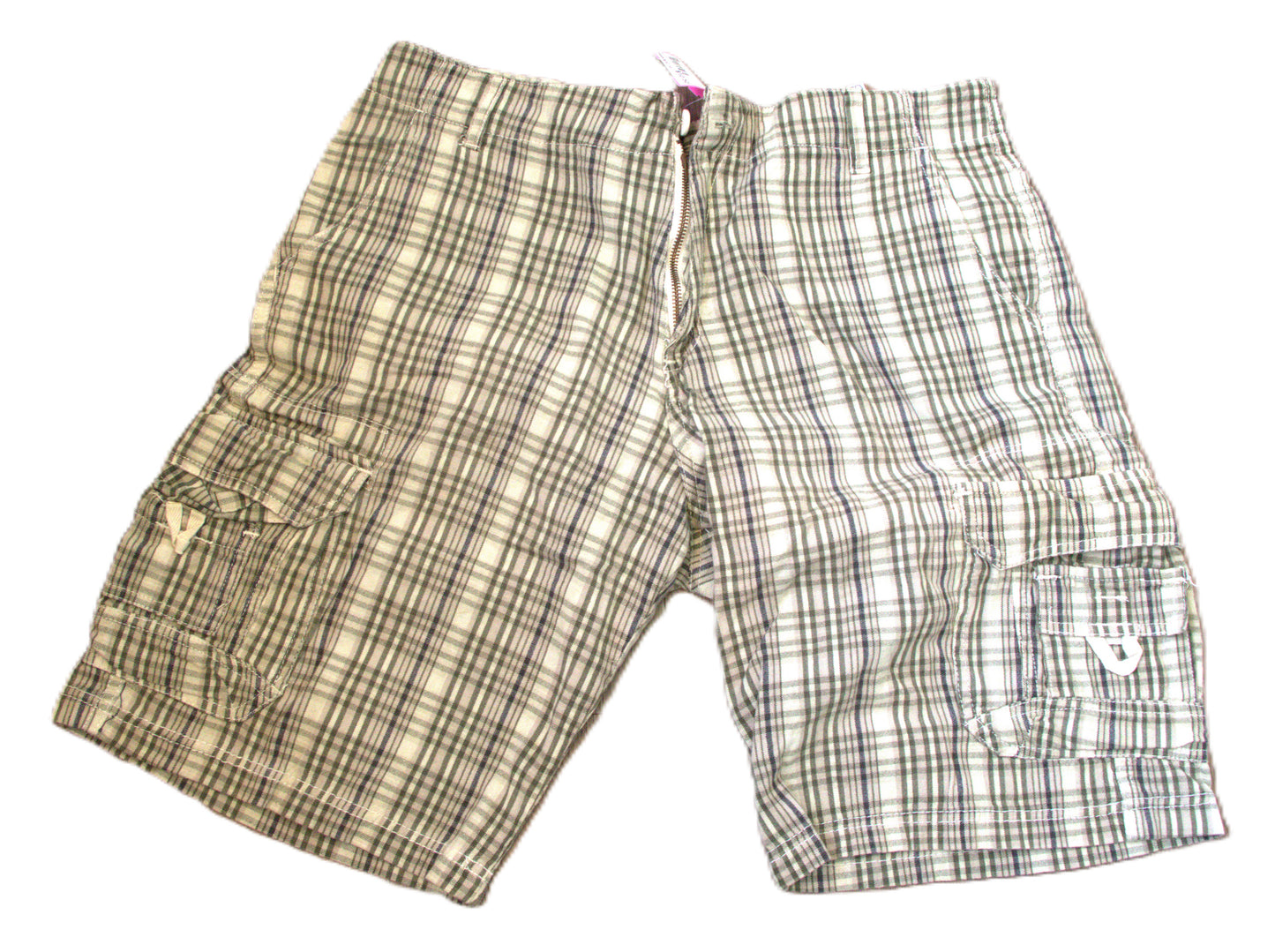 Size 34 Frank Yorx Green Print Cotton Stripes Shorts