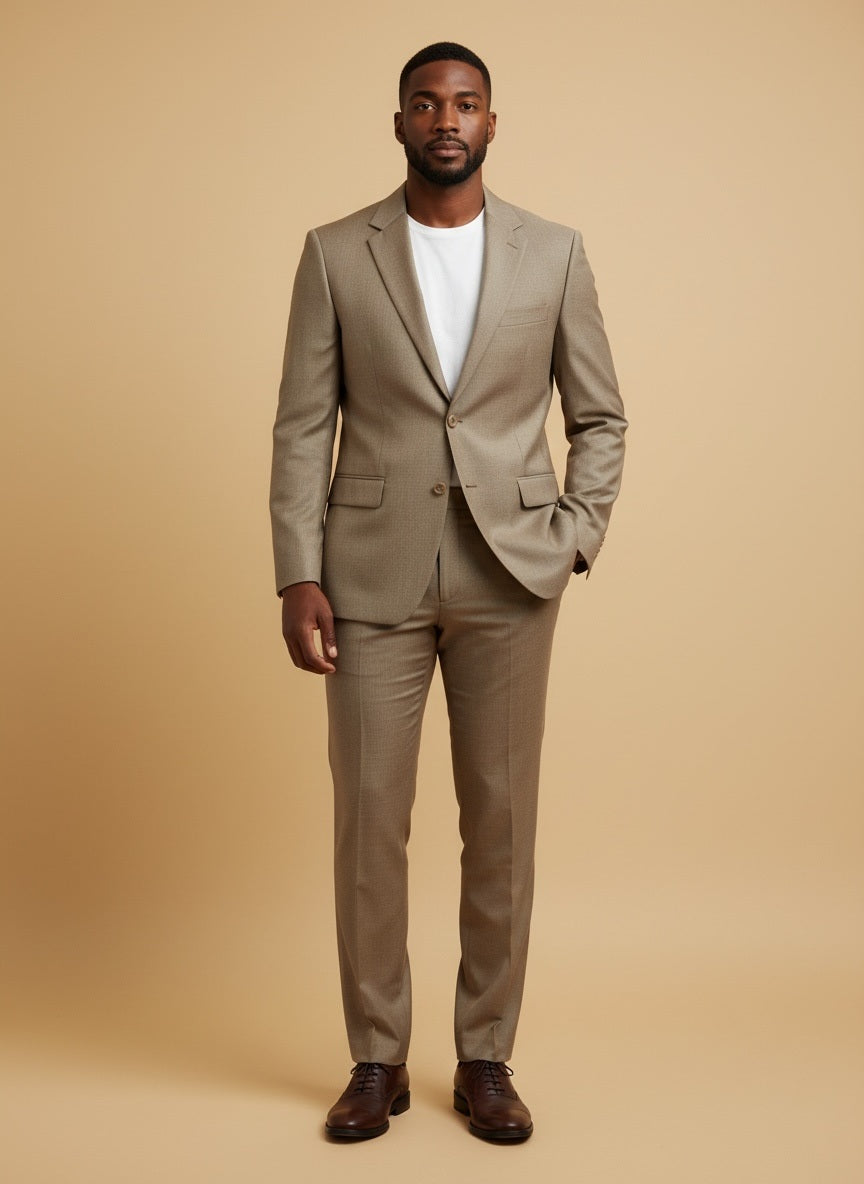42R Fenzi Dark Tan Suit Jacket