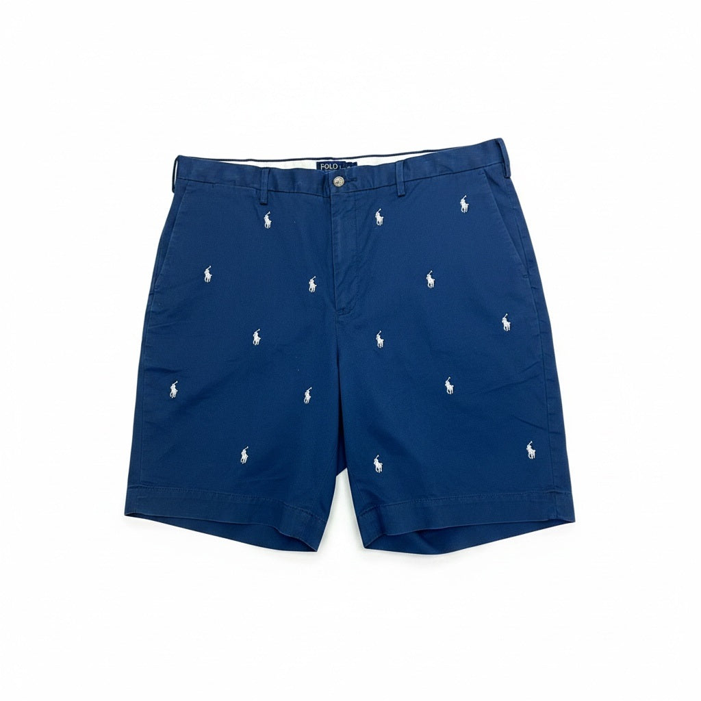 Size 38 Polo Blue/White Cotton Stitch Design Shorts