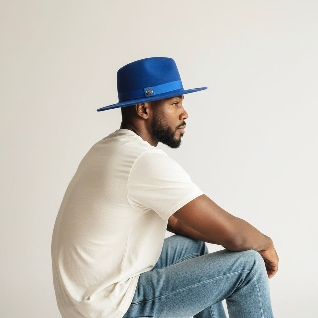 Vin-Hats Royal Blue Felt Solid Size One Size Fits HATS