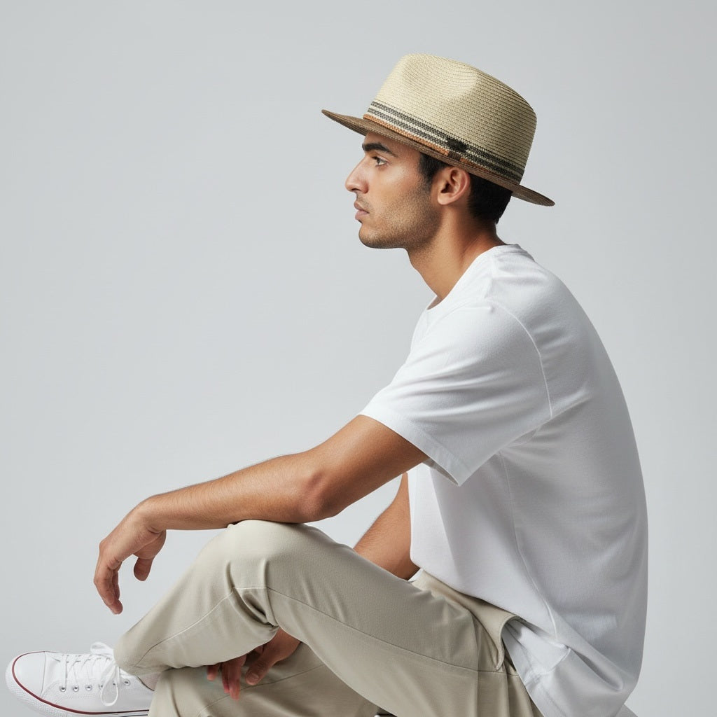 Tidal Tom Tan/Bronze Straw Two Tone Size XL Straw Hats