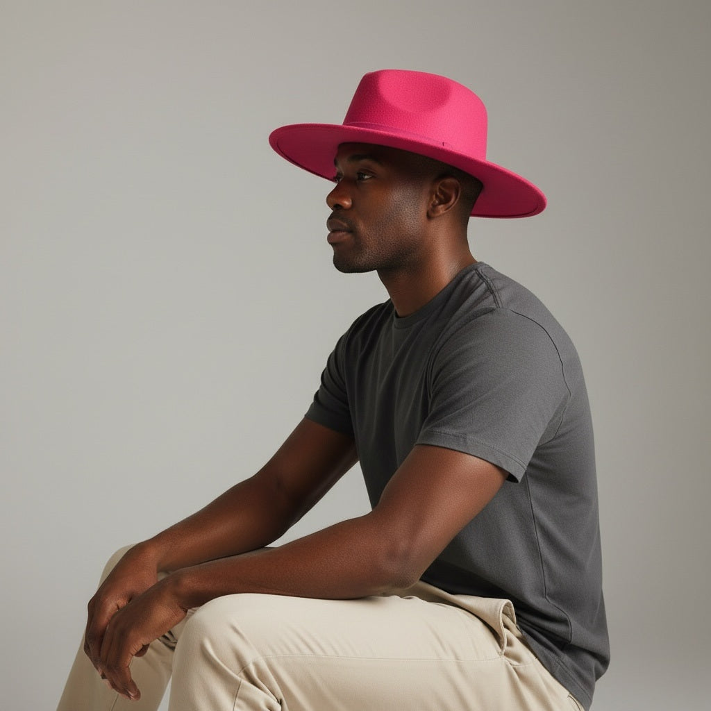 Wild Hill Pink Felt Solid Hats