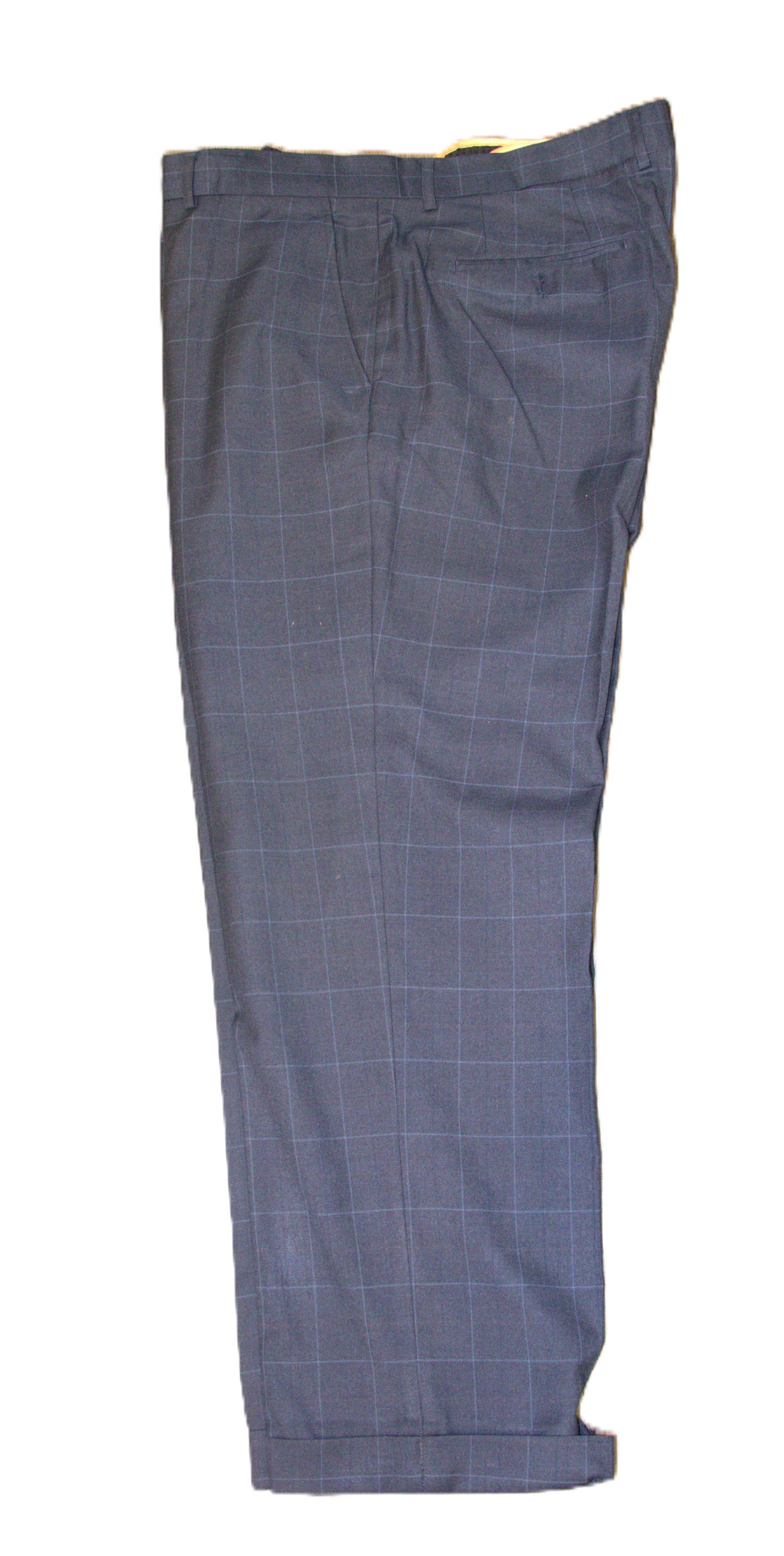 48R Bocaccio Navy Polyester Blend Stripes Size 48R Suit