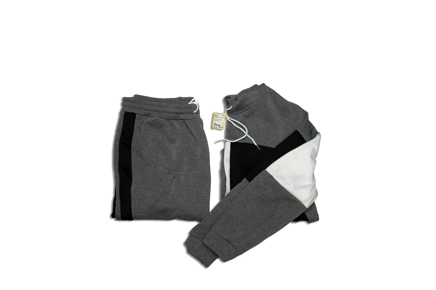 Legend Man Gray/White Cotton Solid Size 3XL Jogging Suit