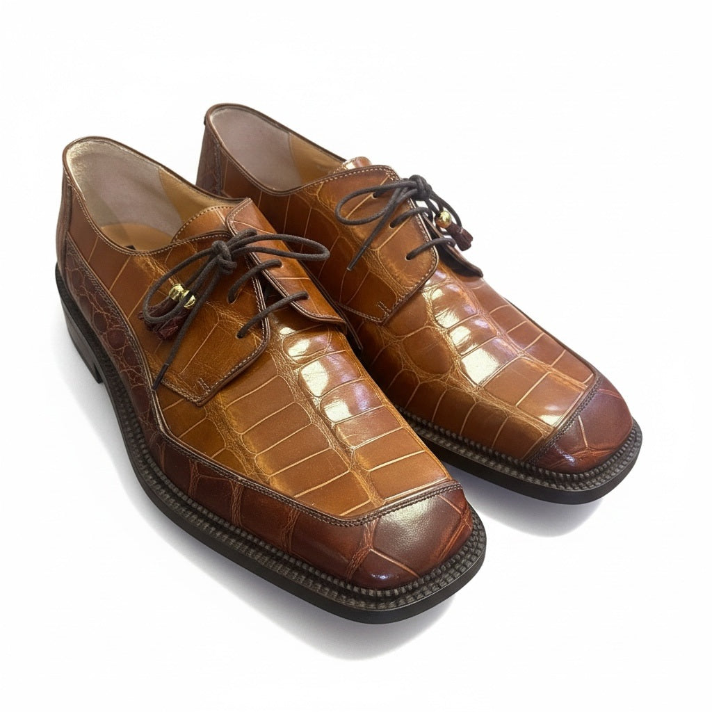 Shoe Size 11 Merry Weather Rust Alligator Two Tone Dress Shoes