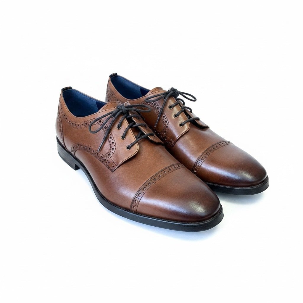 Shoe Size 10.5 Cole Haan Rust Leather Solid Dress Shoes