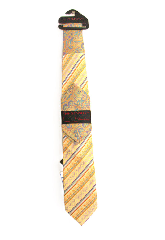 Hi-density Gold/Blue Silk Venetian Greek Men's Ties