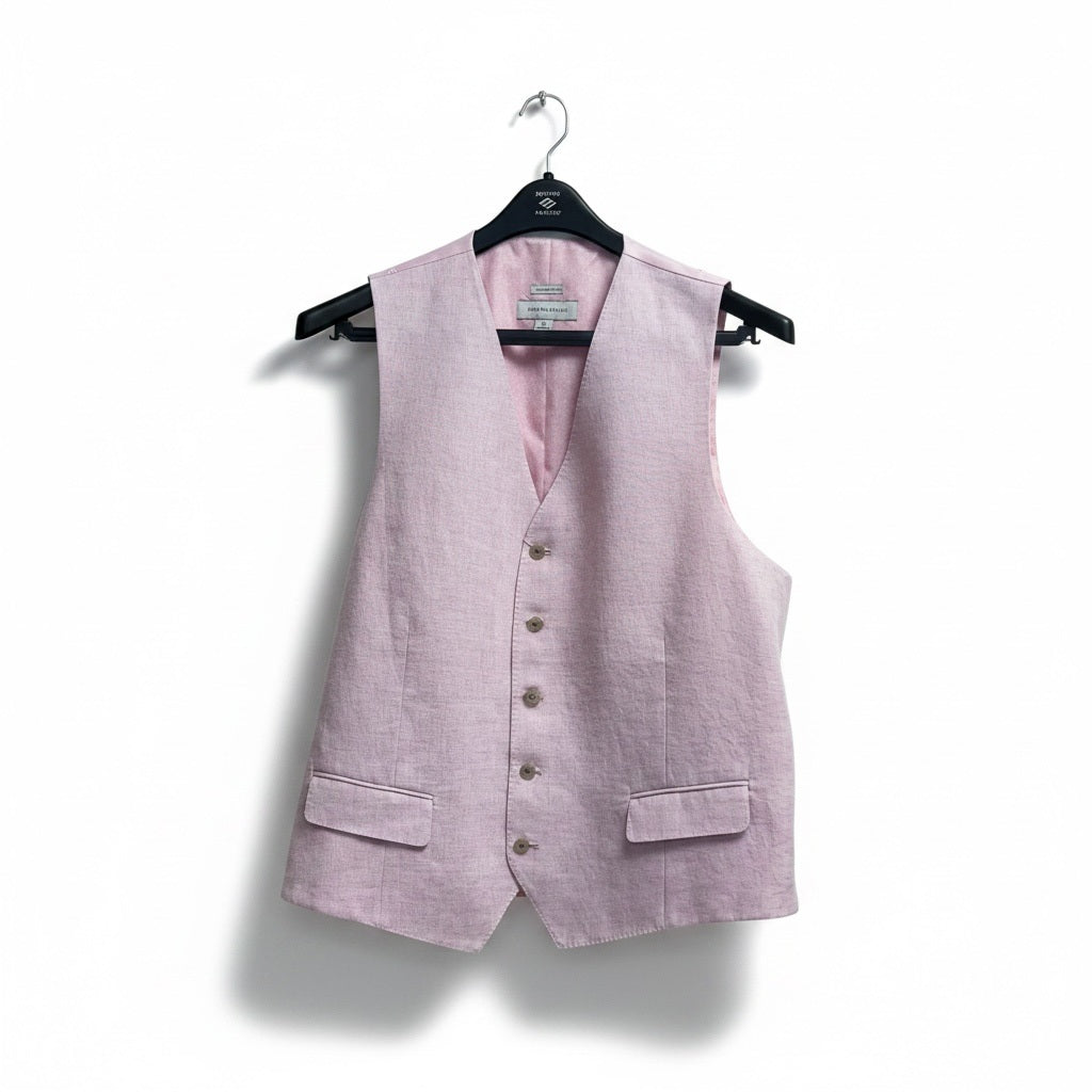 48R JOSEPH ABBOUD Pink Linen Size 48R Suit