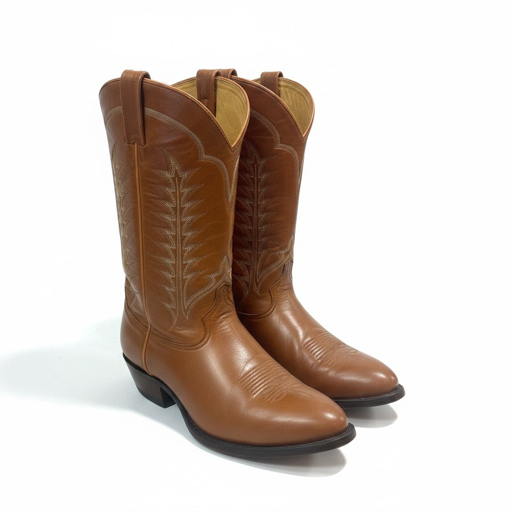 Shoe Size 11 Tony Lama Rust Leather Solid Cowboy Boots