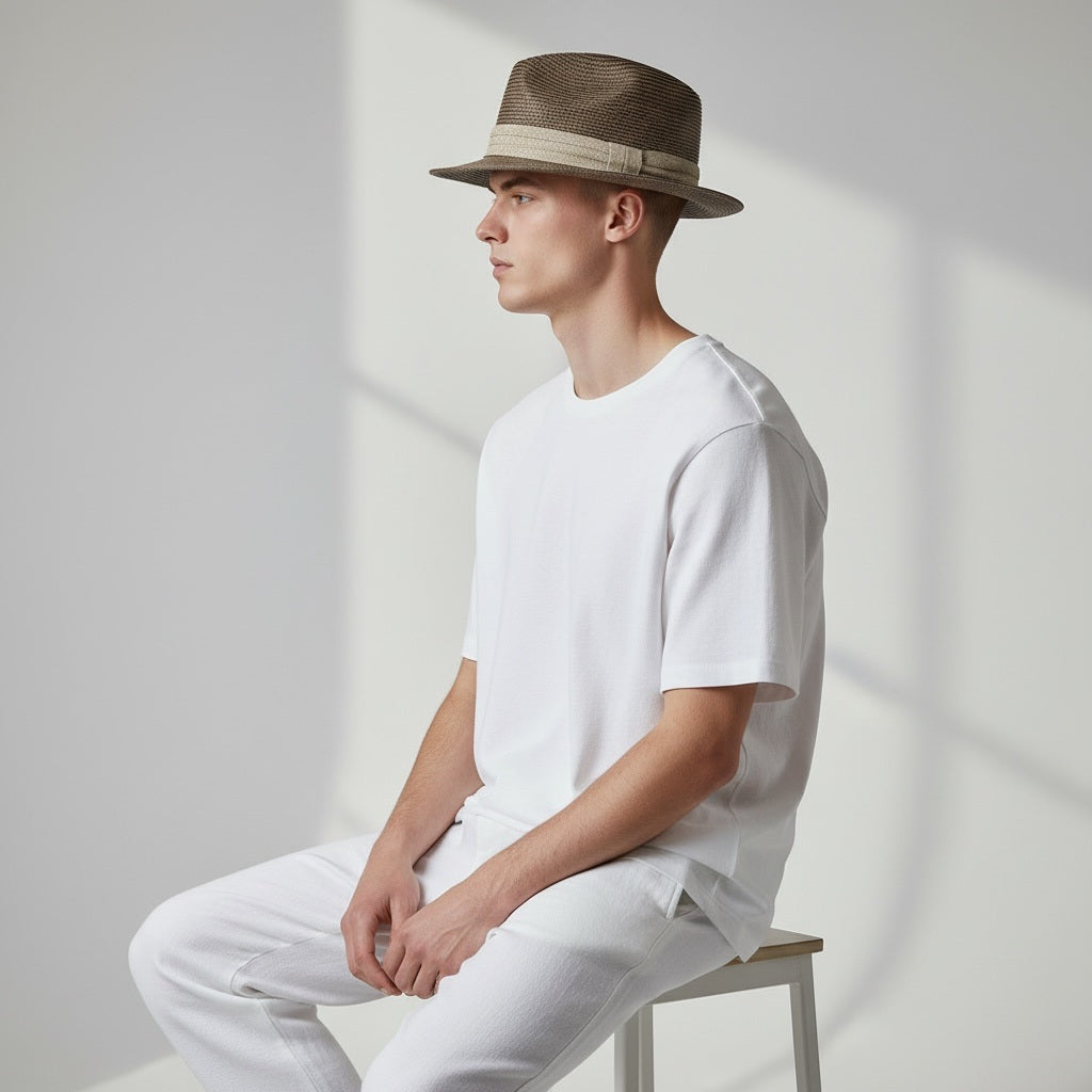 Tidal Tom Brown Straw Solid Size XL Straw Hats