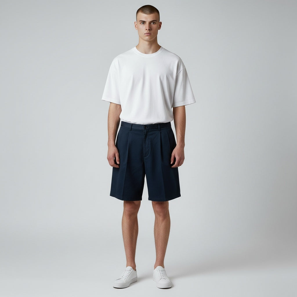 Size 42 Roundtree Yorke Navy Cotton Blend Solid Shorts