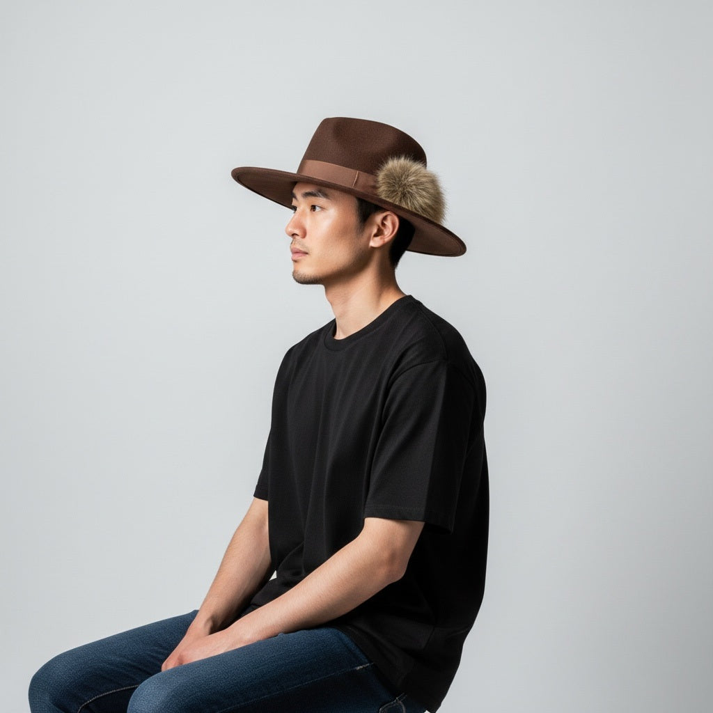 Exclusive Decor BRONZE Wool Solid Fedora