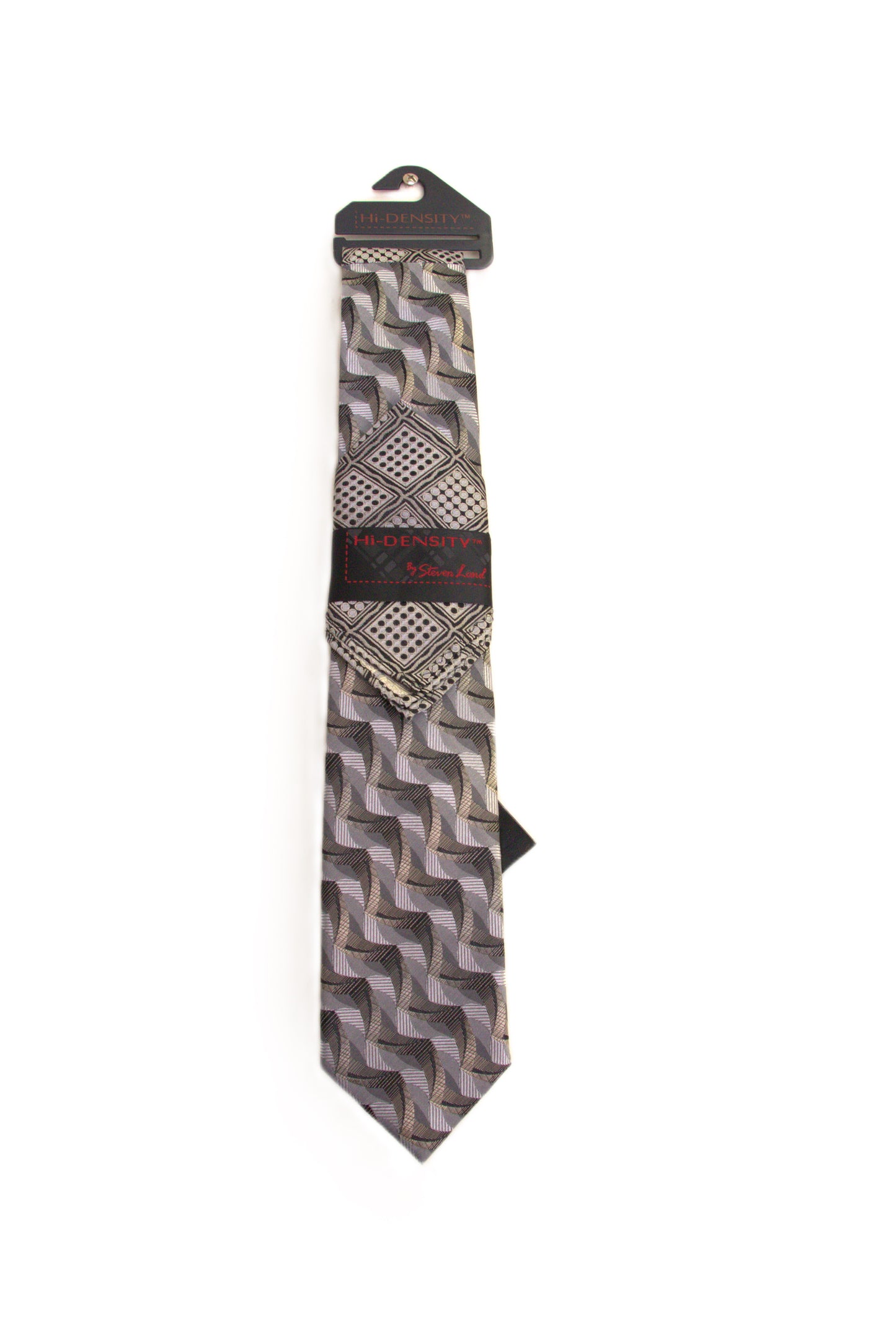 Hi-density Black/Silver Silk Abstract Men's Ties