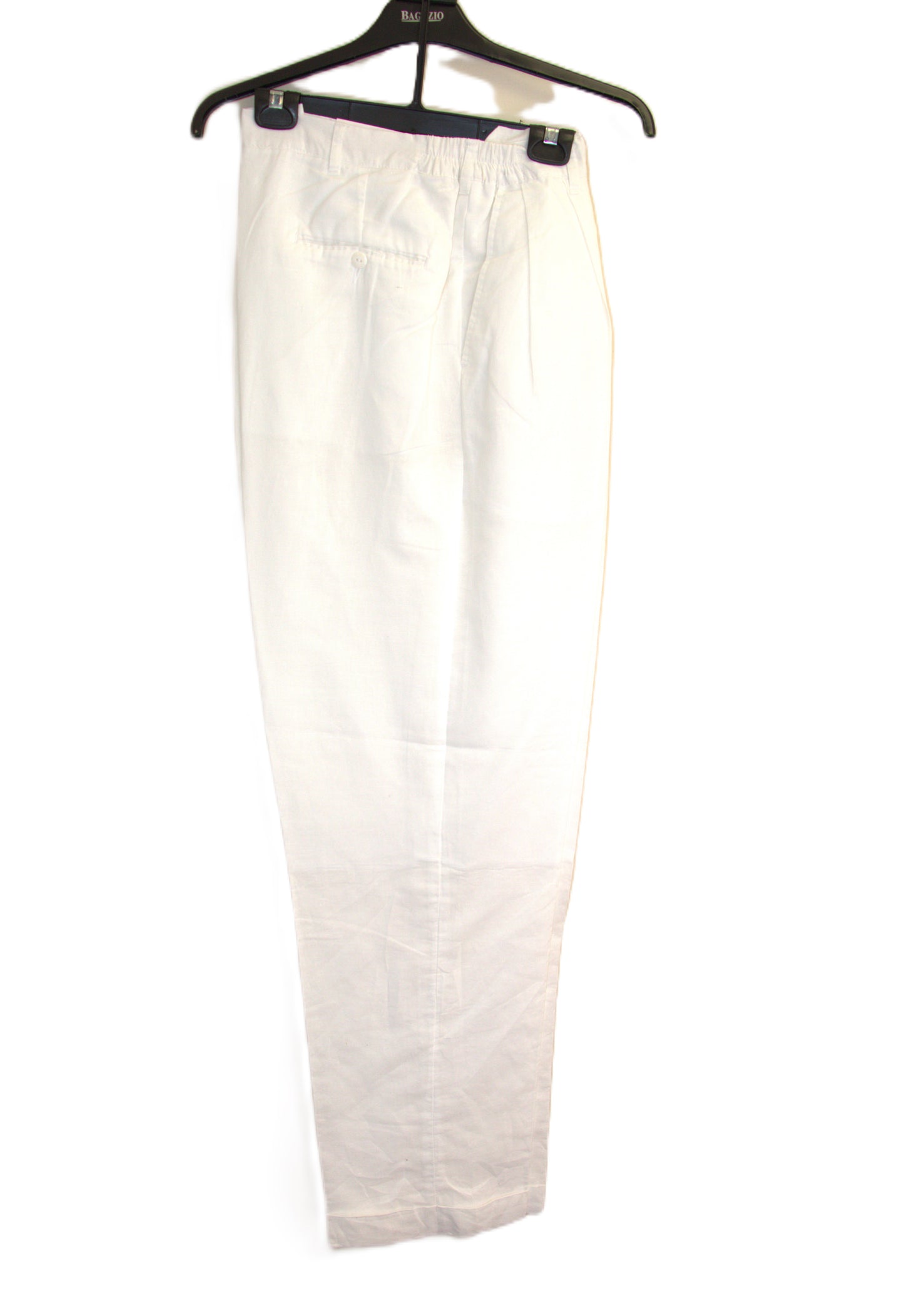 Large Bagazio White Linen Solid Size L Walking Suit