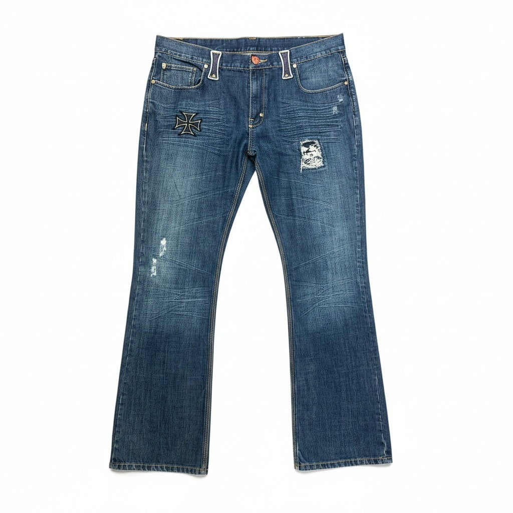 Size 44 Blac Label Blue Cotton Stitch Design Jeans