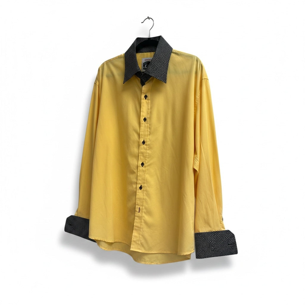 Size 2XL Insomnia Yellow/Black Cotton Blend Long Sleeve Shirt