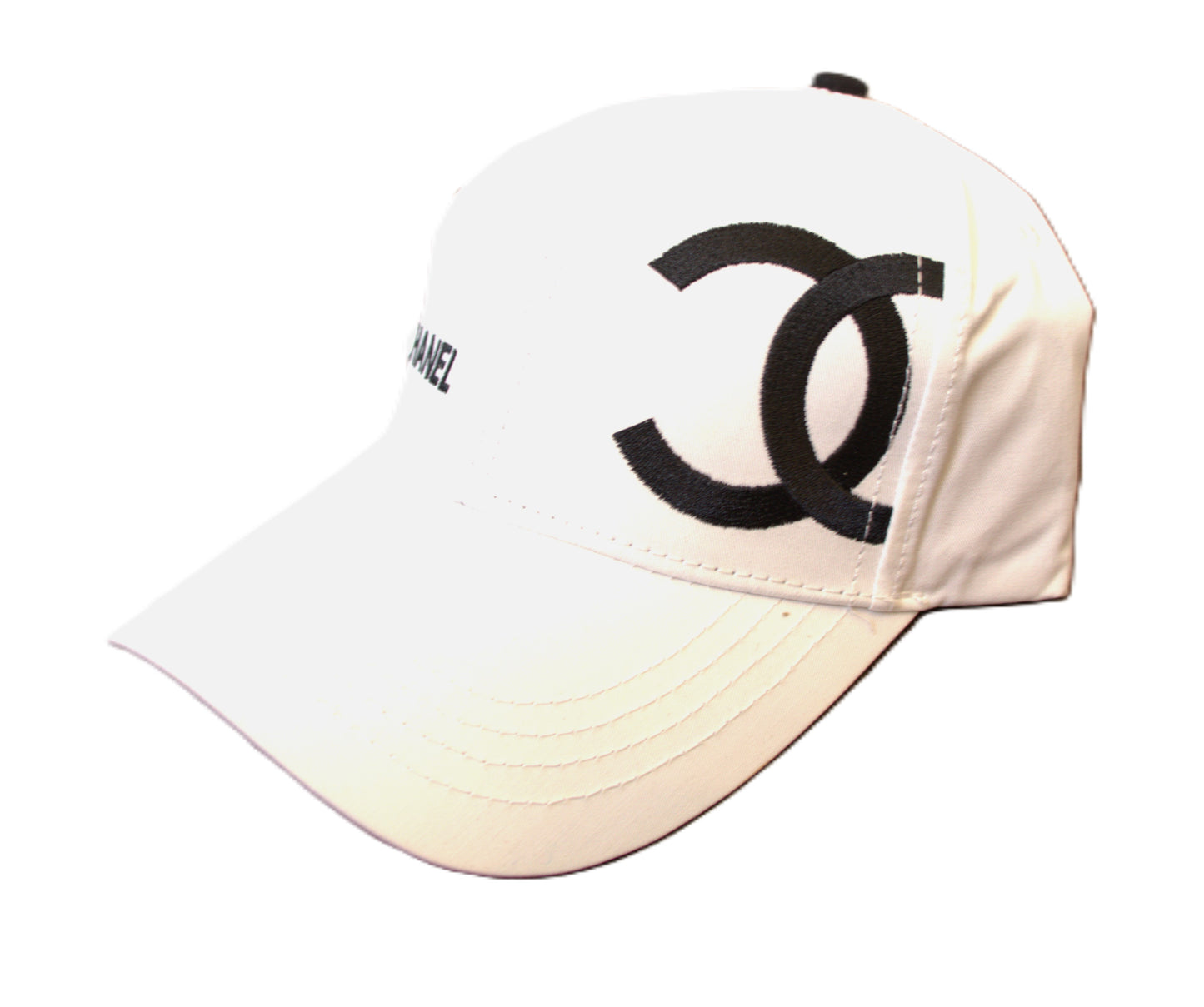 Chanel White/Black Cotton Two Tone Size One Size Fits Designer Caps