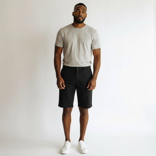 Size 42 Roundtree Yorke Black Cotton Blend Solid Shorts