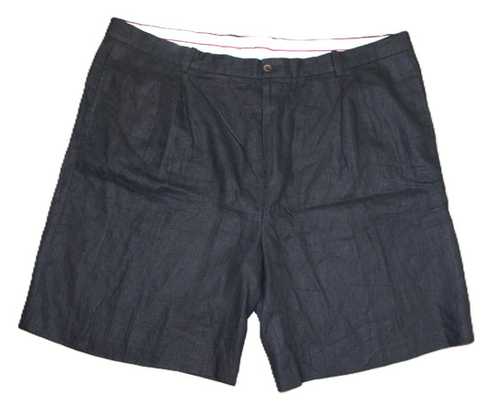 Size 48 LINEA UOMO Black Linen Solid Shorts