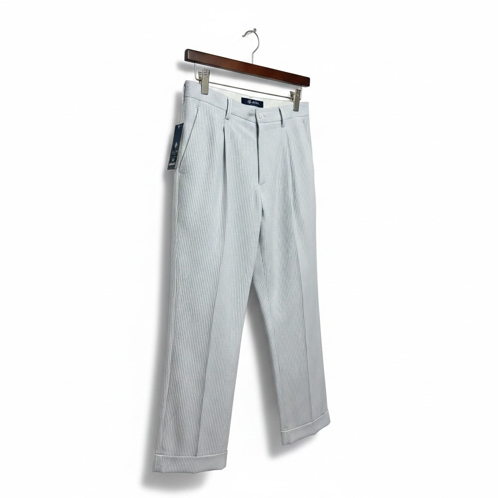 50L Sean John Gray/White Polyester Blend Stripes Size 50L Suit