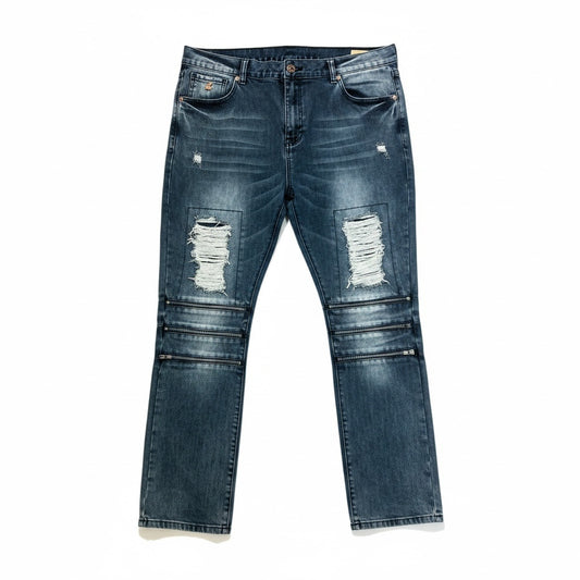 Size 42 Grindhouse Denim Black Tint Acid Wash Jeans