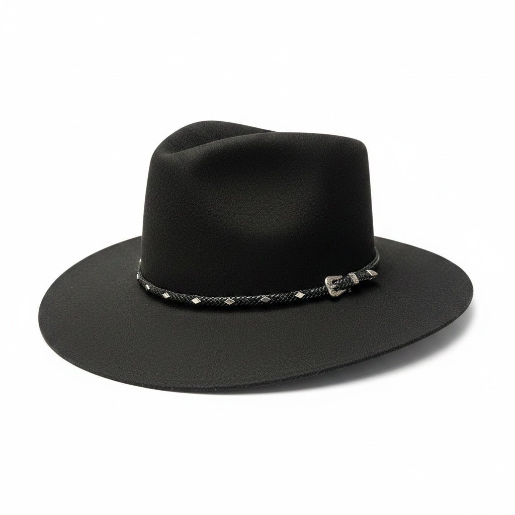 STETSON Black Felt Solid Size 7/38 HATS