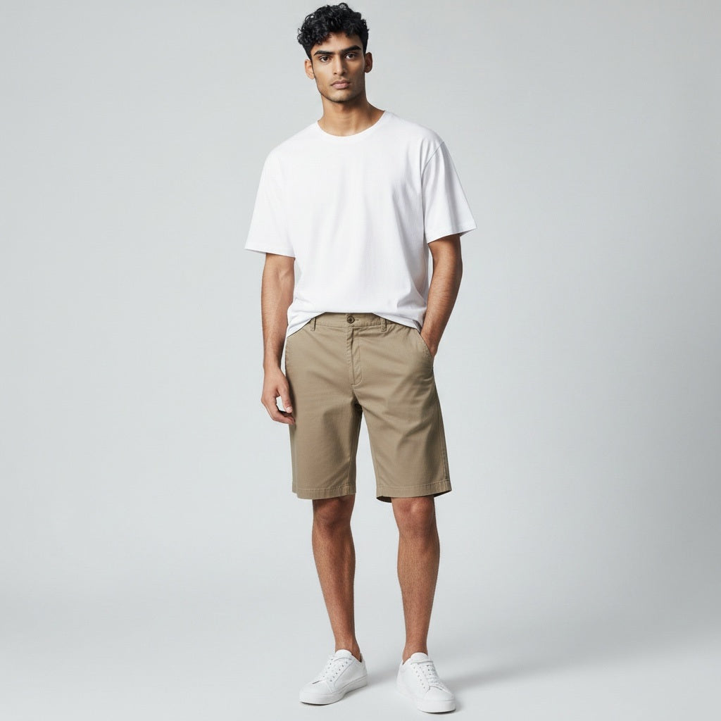 Size 34 Casuals Brown Khaki Cotton Solid Shorts