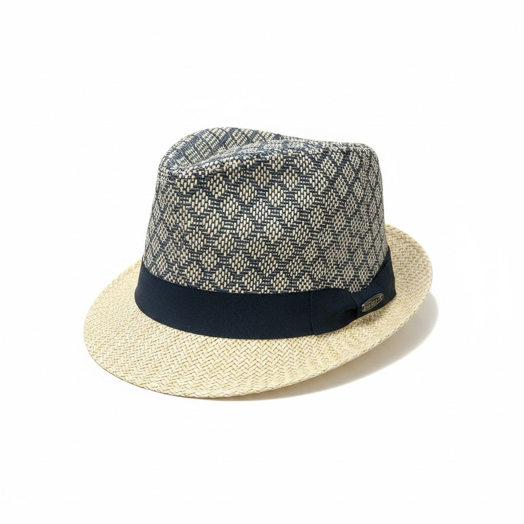Tidal Tom Blue/Tan Straw WEAVE Size XL Straw Hats