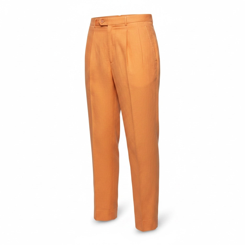 Size 32 Trust Orange Linen Blend Solid Men's Pants