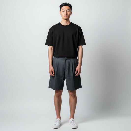 Size 48 LINEA UOMO Black Linen Solid Shorts