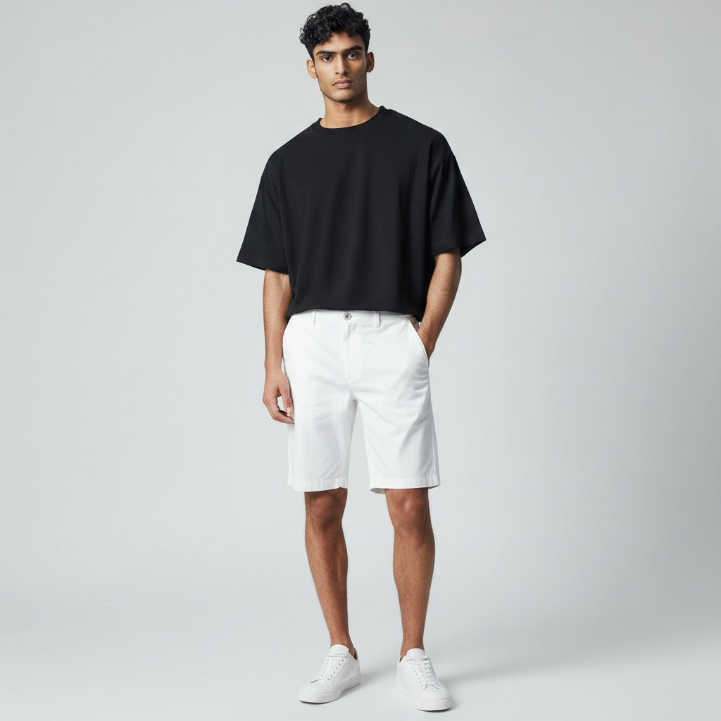 Size 42 Roundtree Yorke White Cotton Blend Solid Shorts