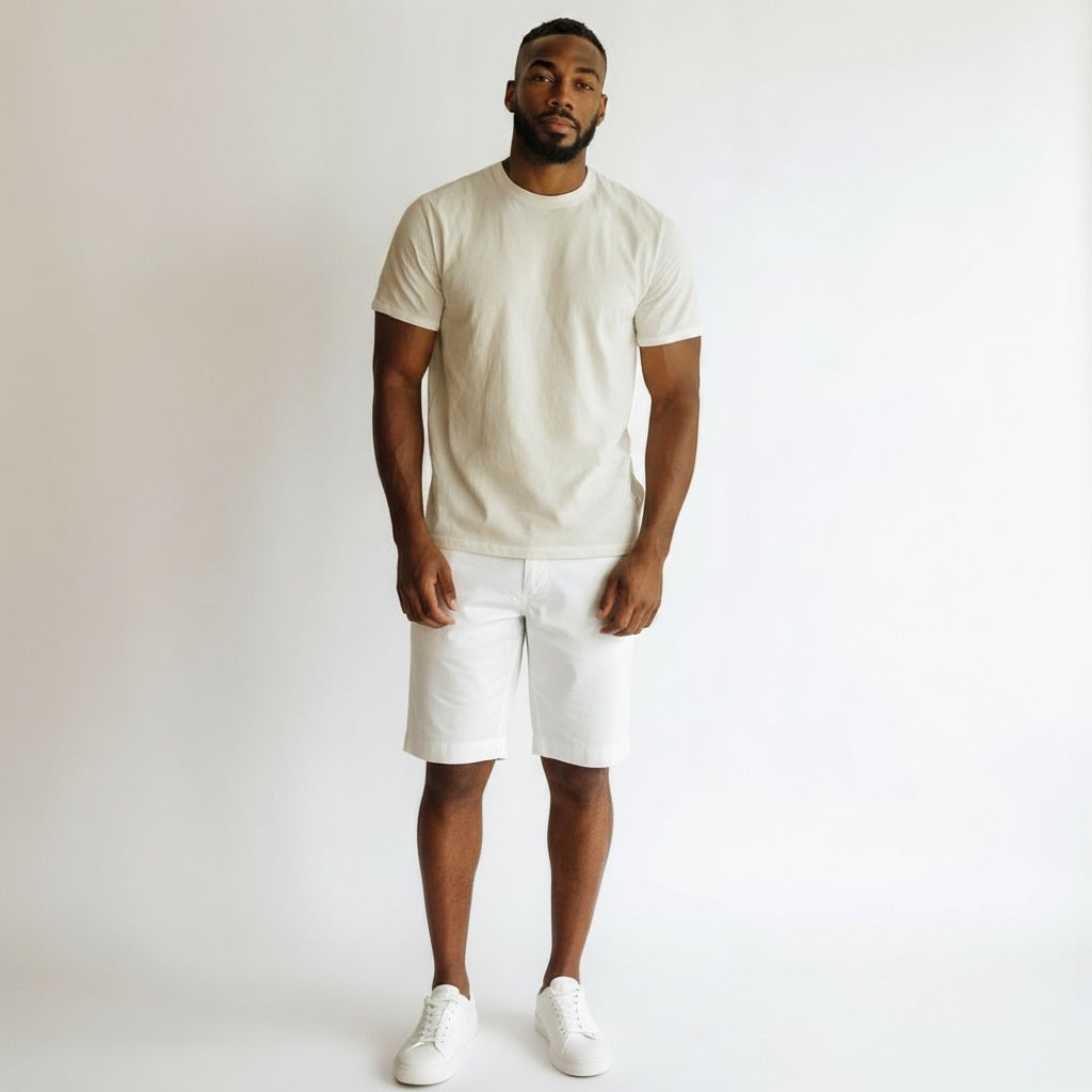 Size 40 South Bay OFF WHITE Cotton Solid Shorts