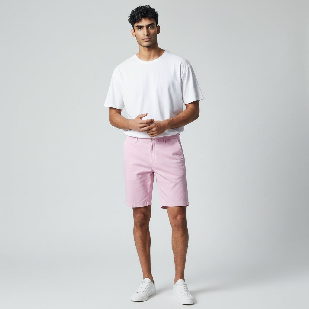Size 42 Roundtree Yorke Pink Cotton Blend Solid Shorts