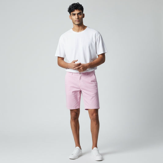 Size 42 Roundtree Yorke Pink Cotton Blend Solid Shorts