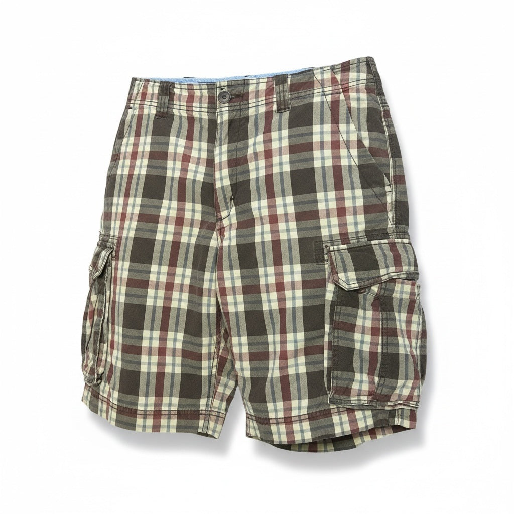 Size 36 Saint Johns Brown Cotton Plaid Shorts