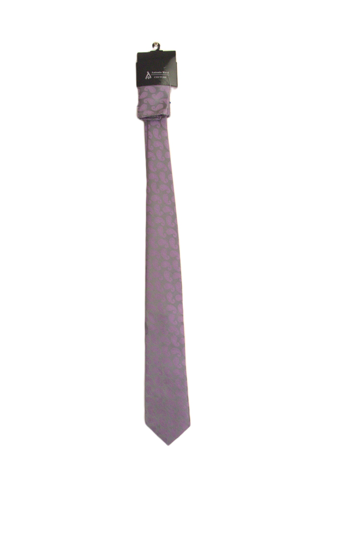 Antonio Ricci Purple/Gray Silk Paisley Men's Ties