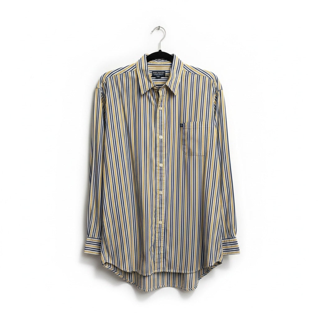 Size XL RALPH LAUREN Blue/White/Gold Long Sleeve Button Down