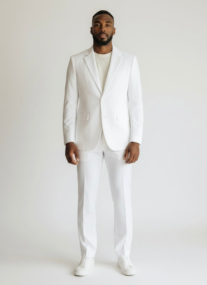 52 Imperial White Wool Black/White Pants Size 52R Suit