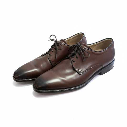 Shoe Size 11 Ecco Brown Leather Solid Dress Shoes