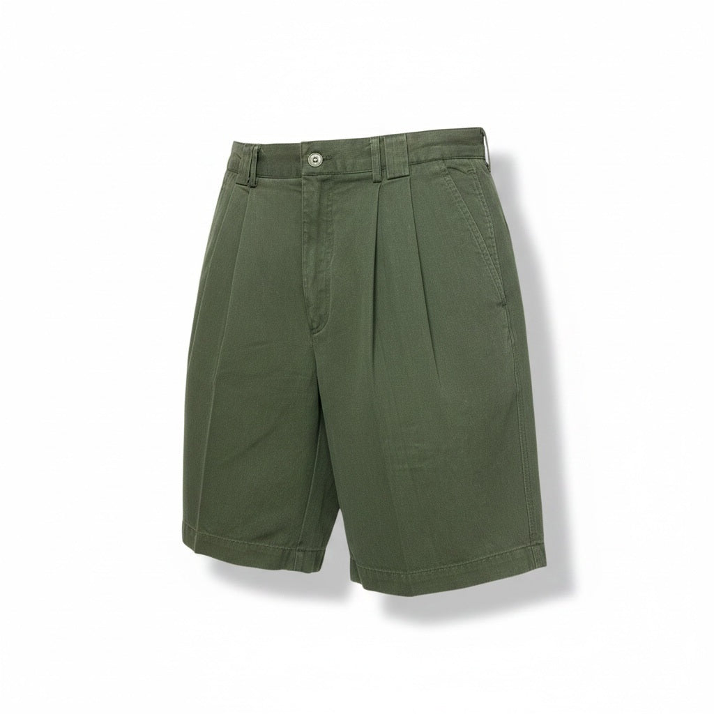 Size 32 New River Olive Green Cotton Solid Shorts