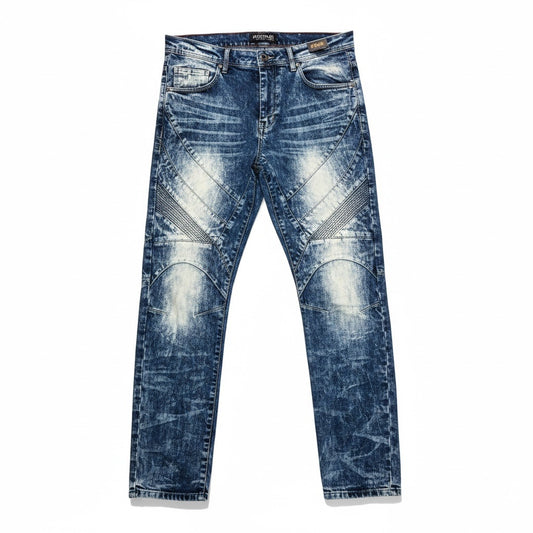 Size 40 ARKE Blue Print Jean Bleached Jeans