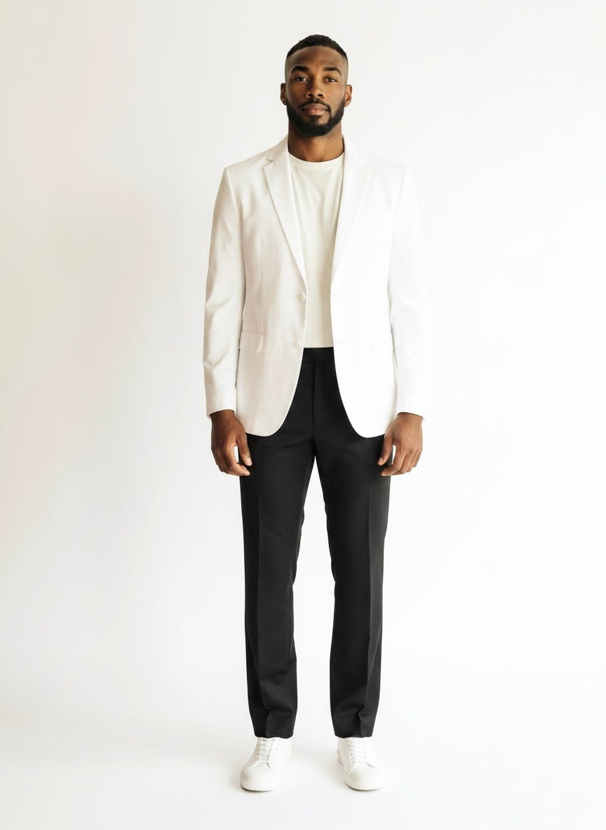 52 Imperial White Wool Black/White Pants Size 52R Suit