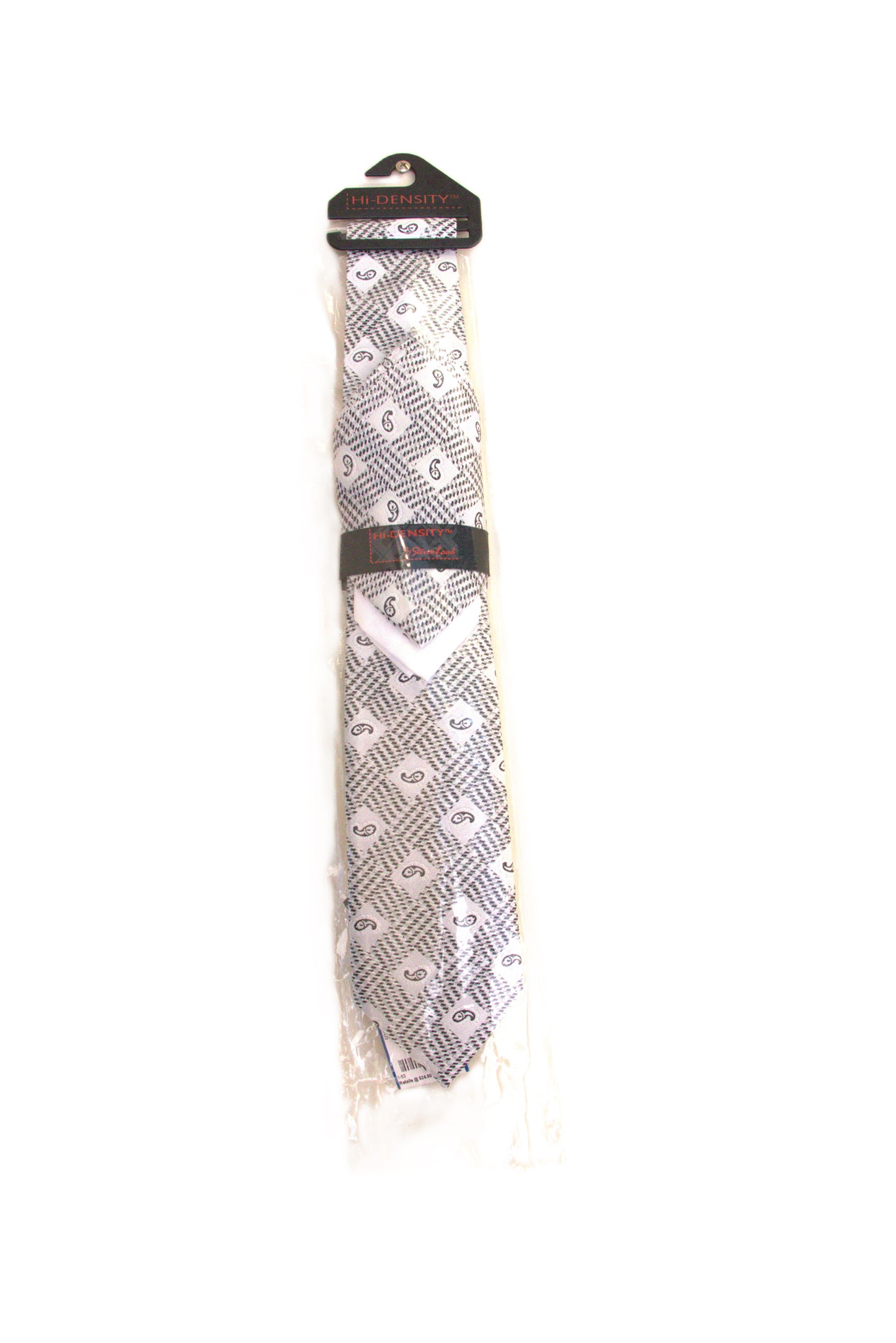 Hi-density Black/White Silk Plaid Peppers Men's Ties